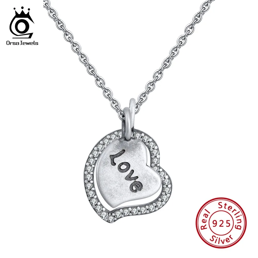 ORSA JEWELS 925 Стерлинговое серебро кулон ожерелья для мам женщин AAA кубический циркон