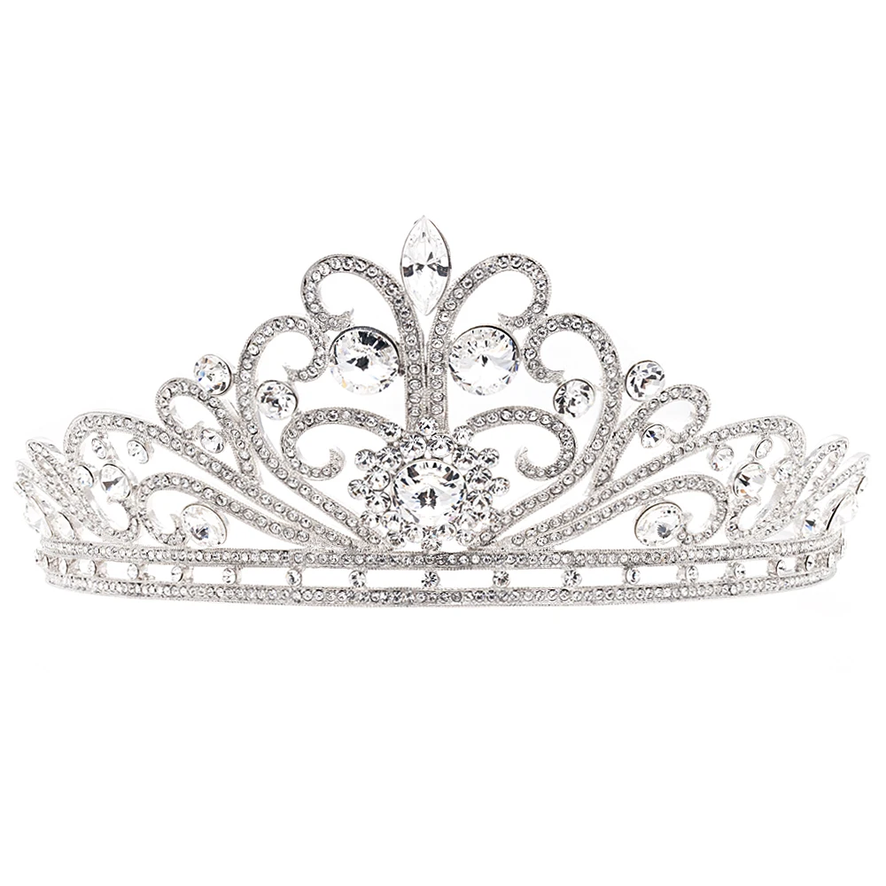 8cm Real Austrian Crystals Rhinestone Bridal Wedding Tiara Crown Diadem Hair Jewelry Accessories for Pageant Headpiece SHA8496