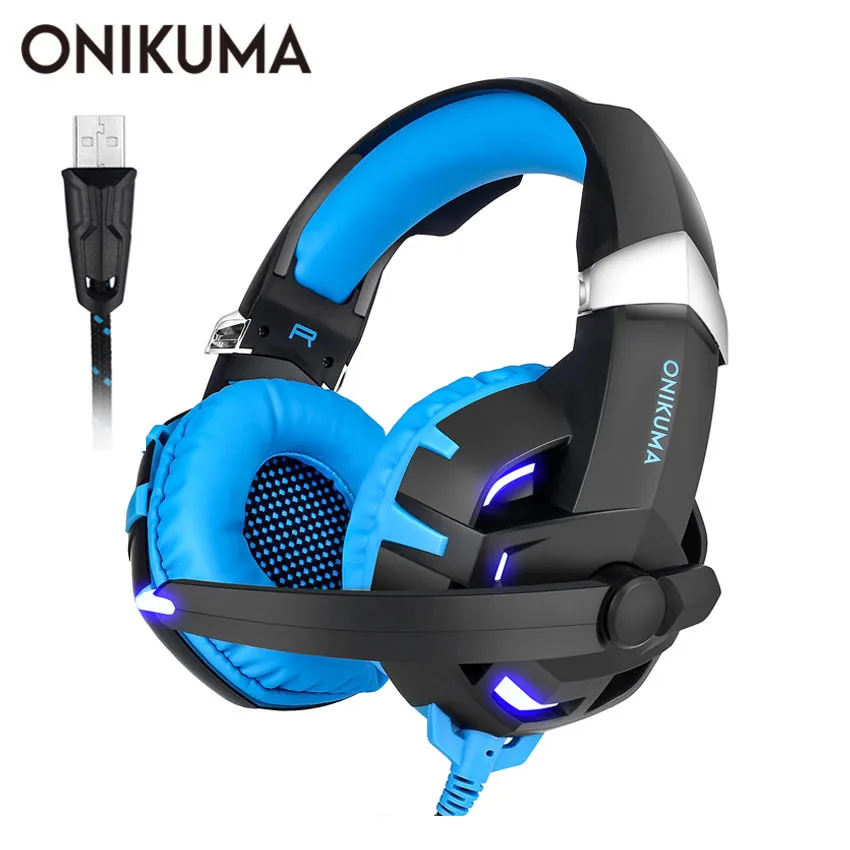 ONIKUMA K2 PC USB стерео игровая гарнитура casque 7 1 Канальные проводные наушники с