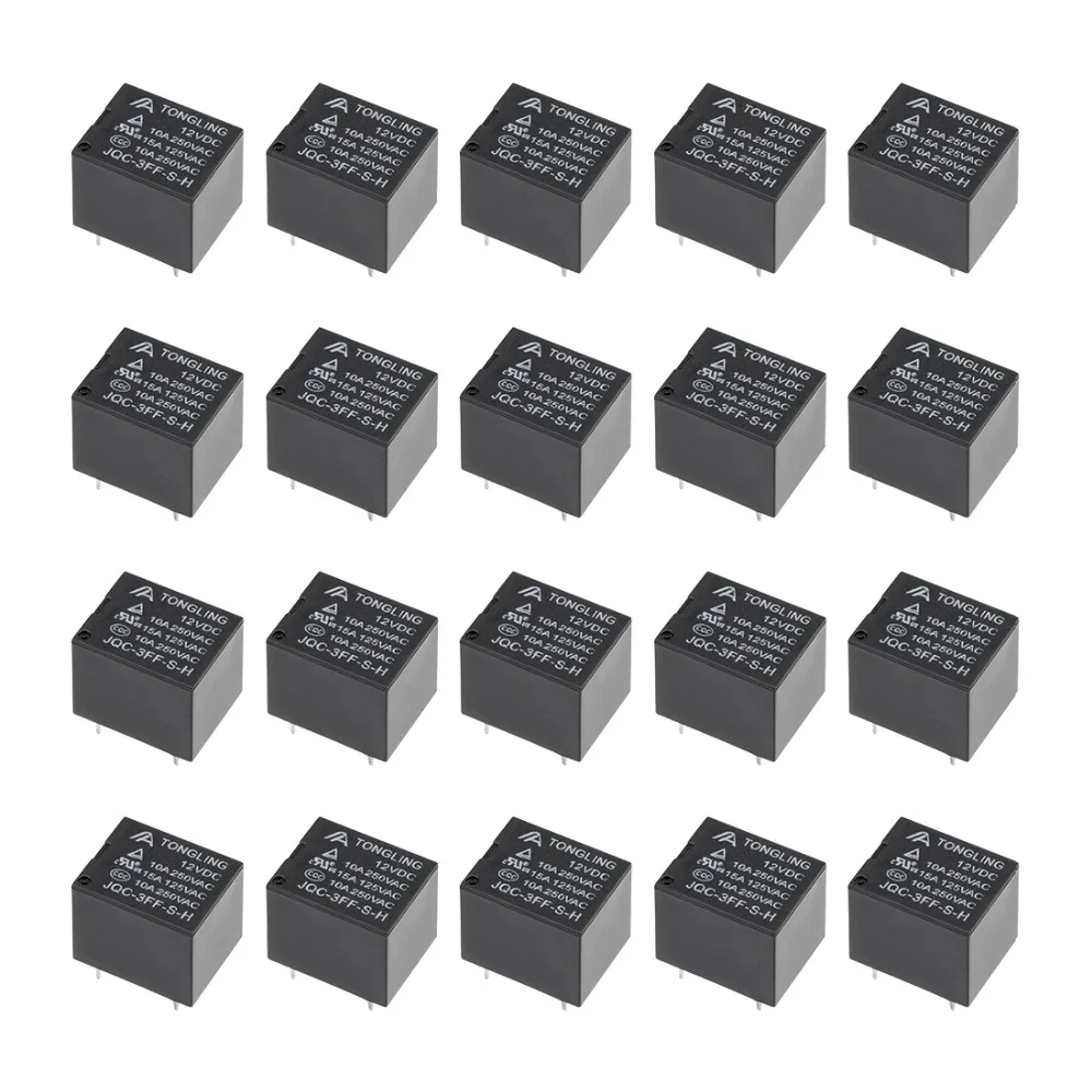 UXCELL реле электромагнитного питания 20 шт. 5/9/12 в пост. Тока SPST 4 Pin PCB для