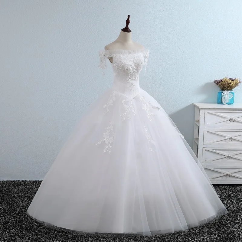 

Lace Ruffle Noiva Casamento Lace Up Back A-Line Applique Fashion Simple White Plus Size Formal Custom Made New Arrival