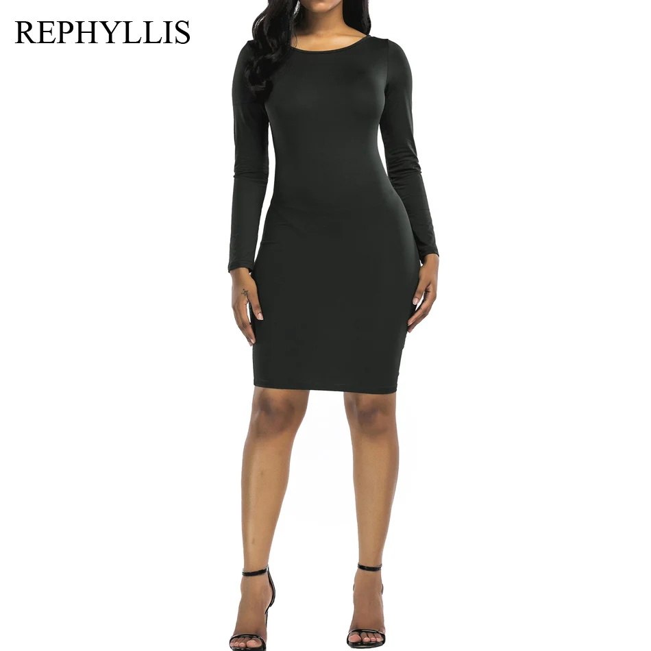 Женское сексуальное облегающее платье REPHYLLIS с открытой спиной круглым вырезом и