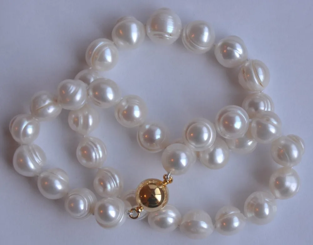 

9-10mm Natural White Baroque Cultured Freshwater Pearl Necklace >>>girls choker necklace pendant Free shipping