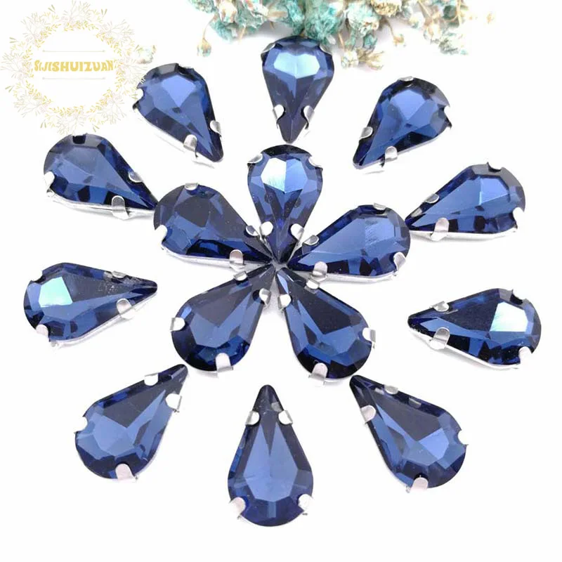 Китайский Cymbidium в форме капли воды стеклянный хрусталь стразы с когтями Diy