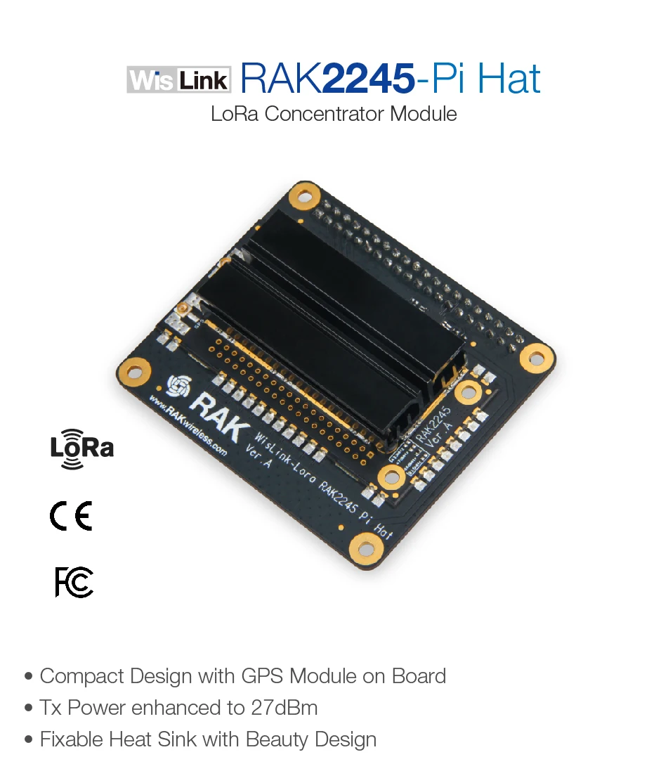 RAK2245 Pi HAT& Raspberry Pi 3B+ и 16G TF карта(с изображением программного обеспечения) для быстрого запуска приложения LoRaWAN