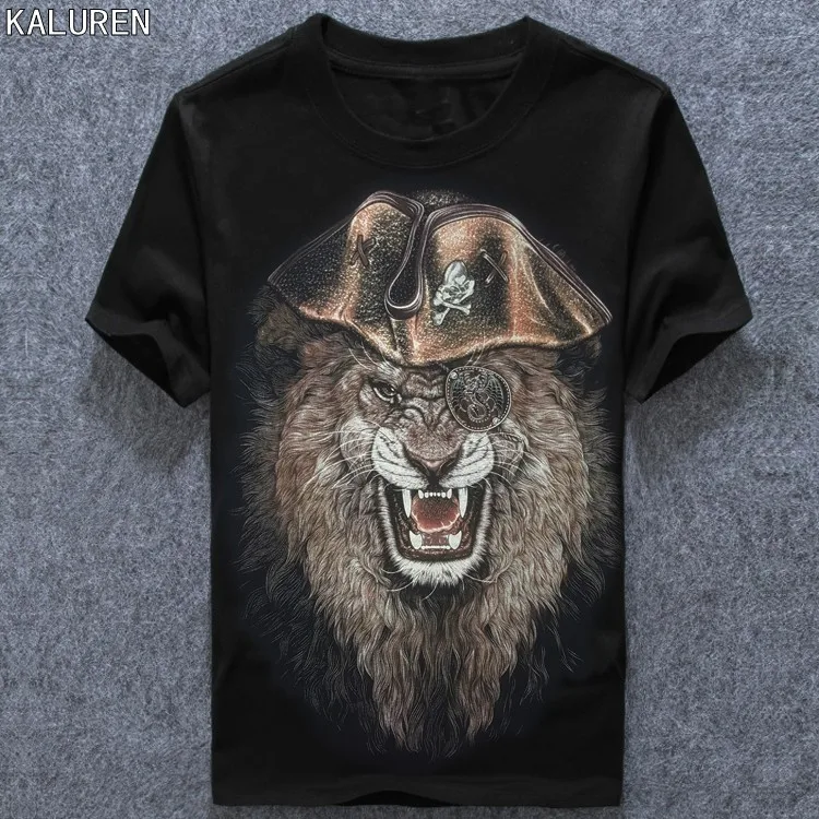 

KALUREN Free shipping men summer clothing plus size short sleeve T-shirt Large fat loose short-sleeve t shirt print animal 8xl