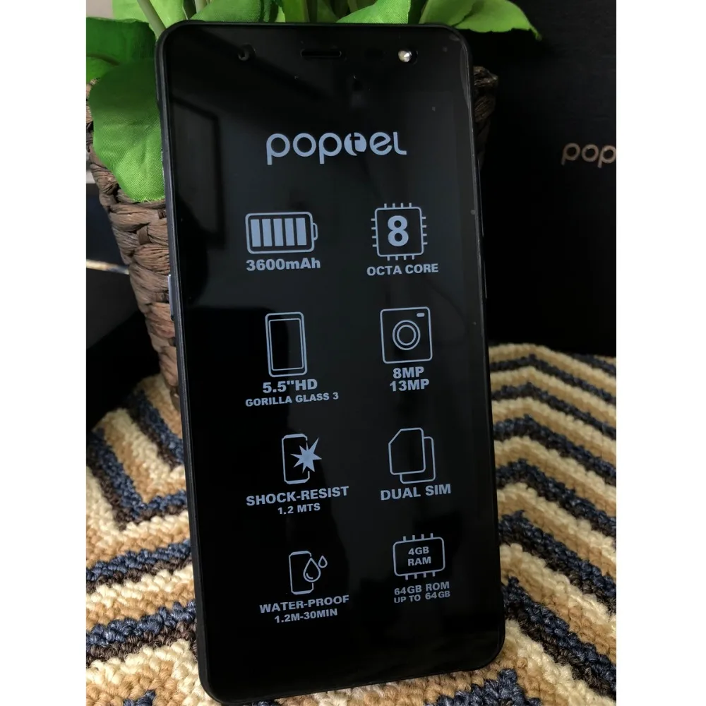 Оригинальный POPTEL P10 5 ''HD Android 8 1 мобильный телефон IP68 водонепроницаемое стекло
