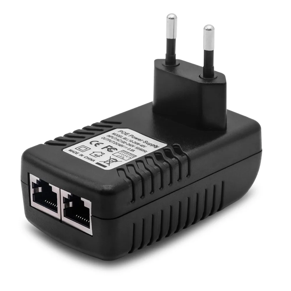 Высокое качество Ethernet POE инжектор 802.3af адаптер питания для ip-камеры США ЕС Великобритания AU разъем DC48V 0.5A совместим с IEEE802.3af