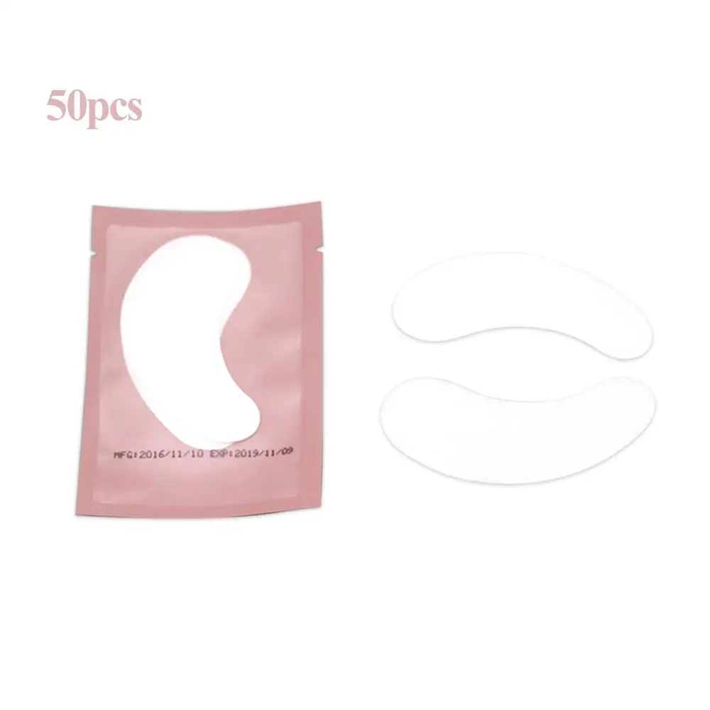 50pcs Pink Профессиональные 50 пар накладки для наращивания ресниц под гелевыми подушечками для глаз салонные накладки для ресниц Бесплатный подарок накладки для макияжа - Цвет: 50pcs Pink