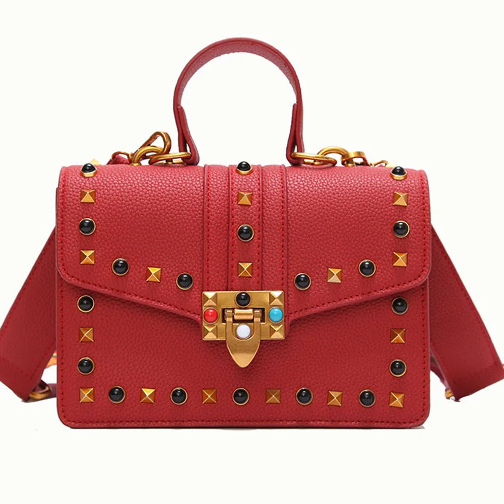 Rivets Women Shoulder Bag Wide flower band Female Causal Totes for Daily Shopping All-Purpose High Quality Dames Handbag | Багаж и сумки