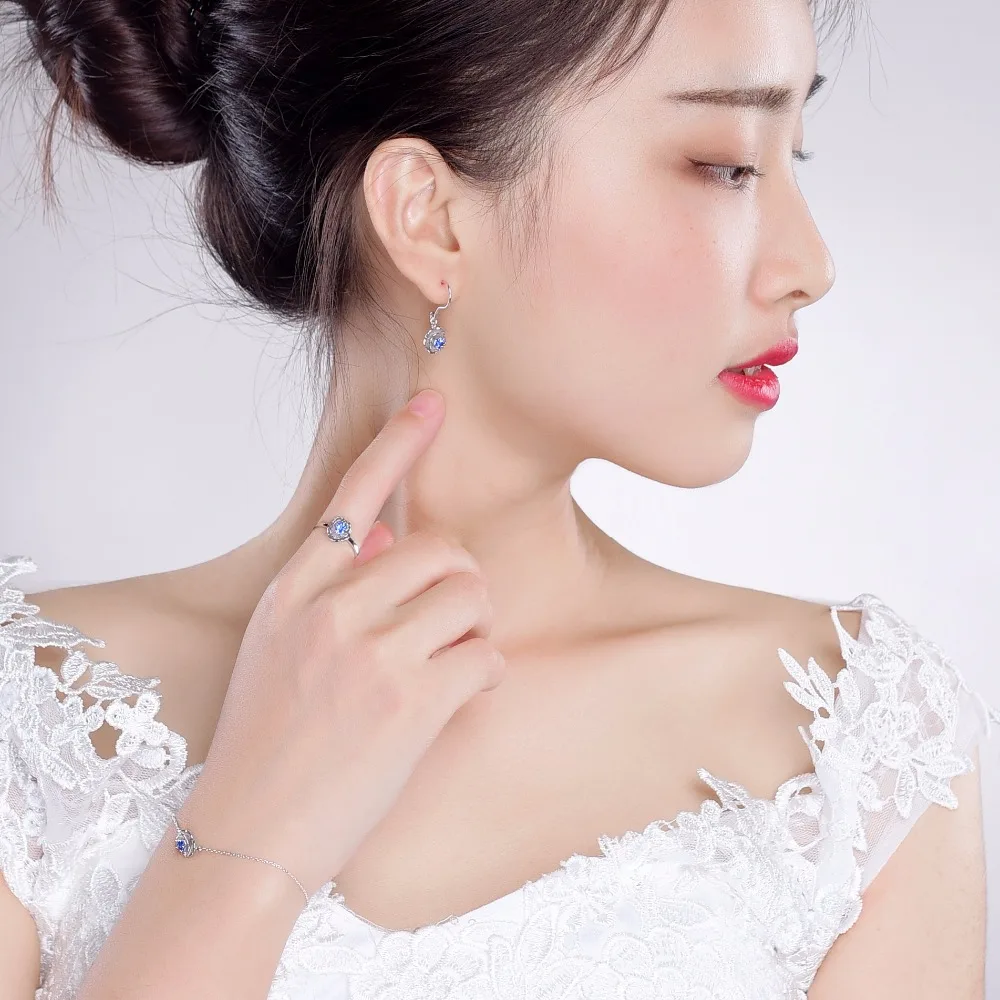 Женское кольцо из серебра 925 пробы с натуральным танзанитом карата|natural tanzanite|fine