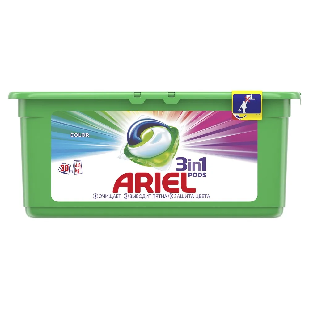 Капсулы для стирки Ariel Color 3в1 30+ 30 шт