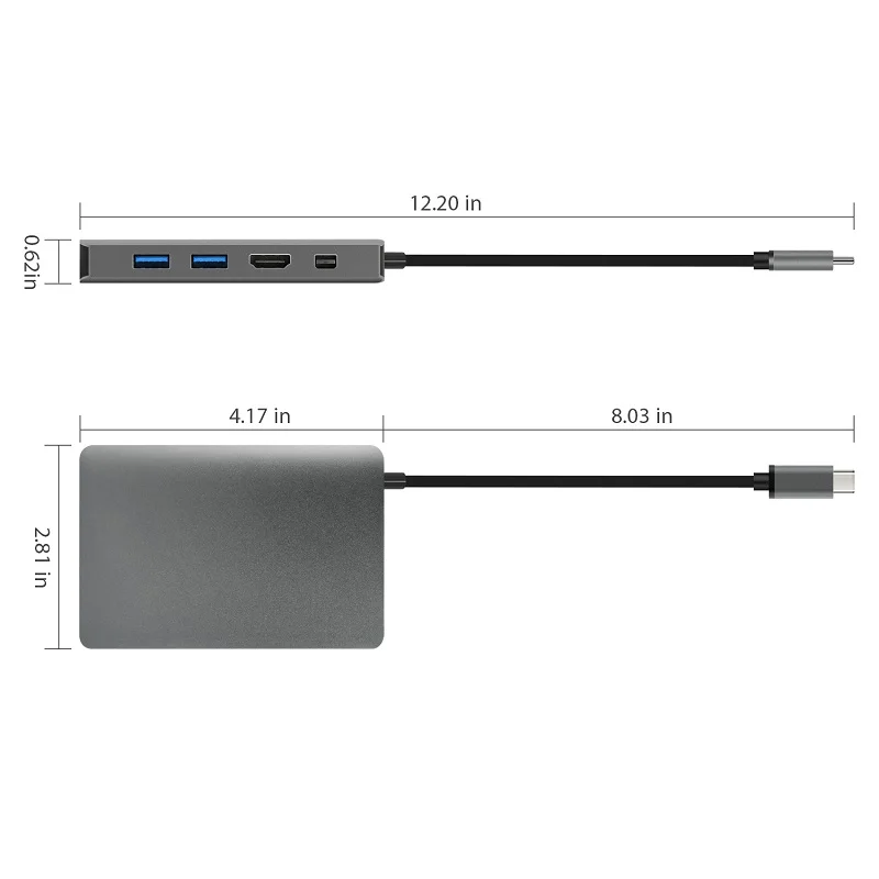 YUNCLOUD USB Type C 3 1 концентратор к RJ45 Gigabit Ethernet Mini DP HDMI PD адаптер питания с 5 мм аудио