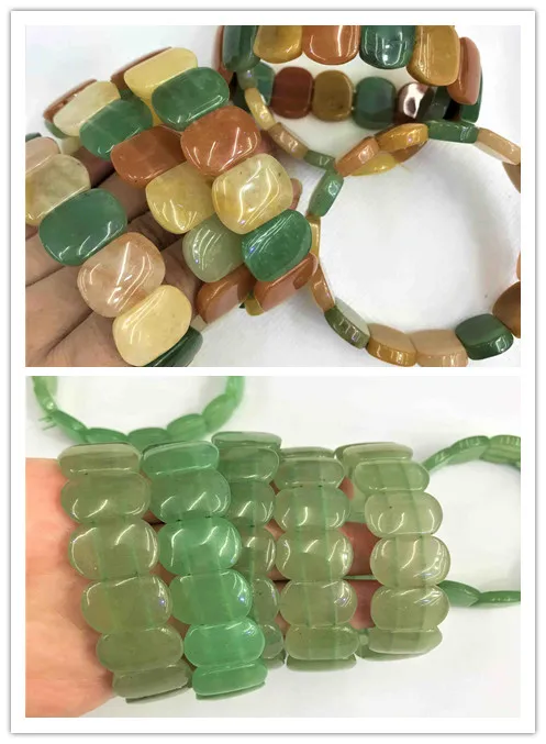 

2str/lot 14x18mm Shape natural Mixed Aventurines,Green Aventuries stone beads Jewelry Pendants Bracelets wholesale for DIY