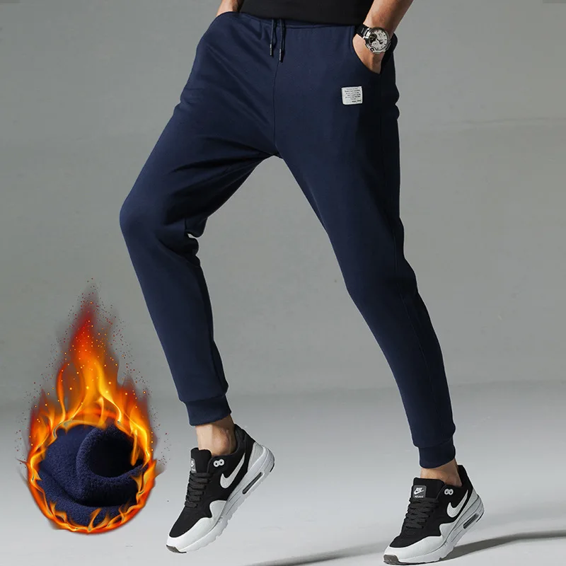 Мужские теплые штаны, хлопковые, повседневные, Осенние, тренировочные, флисовые тренировочные штаны, размера плюс, M-4XL от AliExpress WW