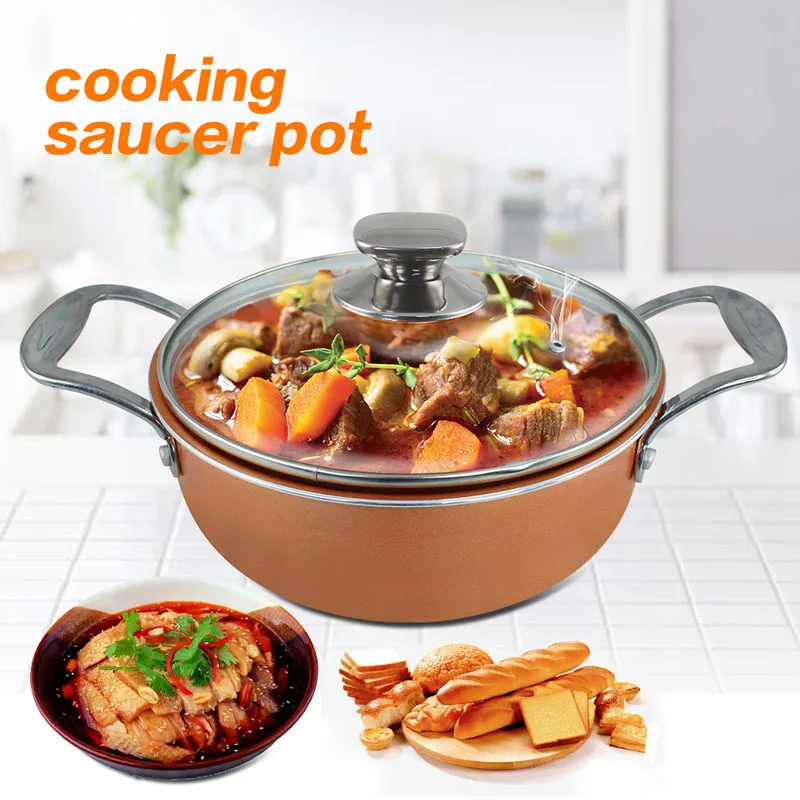 Grand Innovation 4 6. 2 8 qt. Антипригарный соус с ручками со стеклянной крышкой 1 7 Кварты.