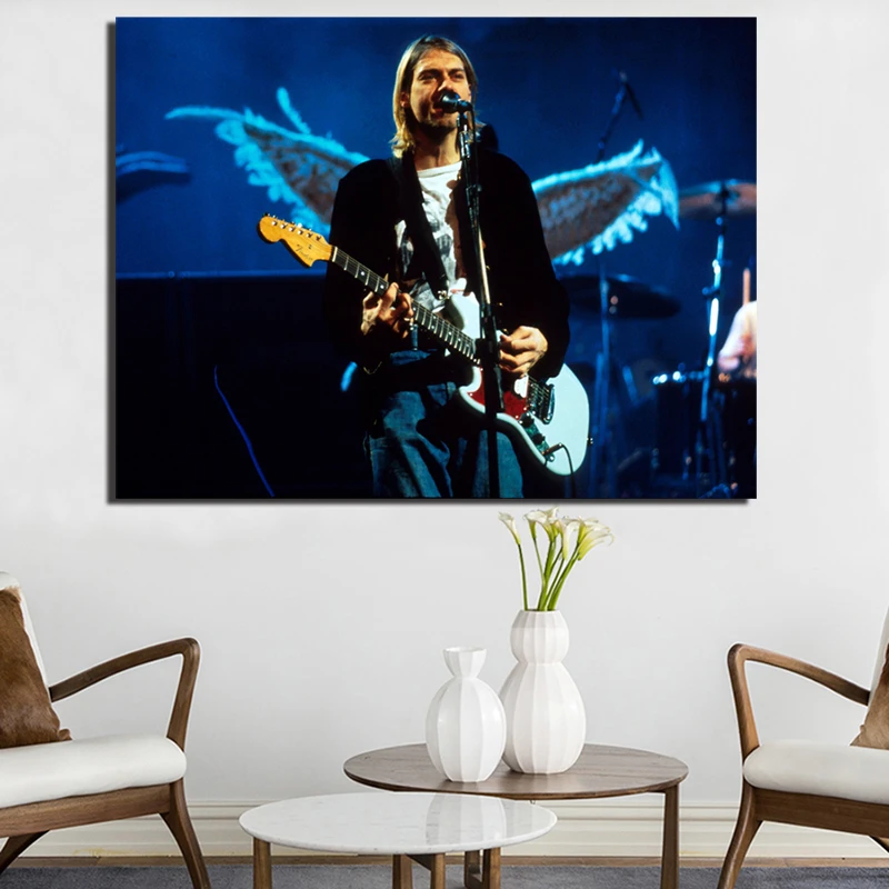 Fender Kurt Cobain Mustang Sonic синий плакаты и принты декоративные настенные художественные картины для гостиной домашний декор