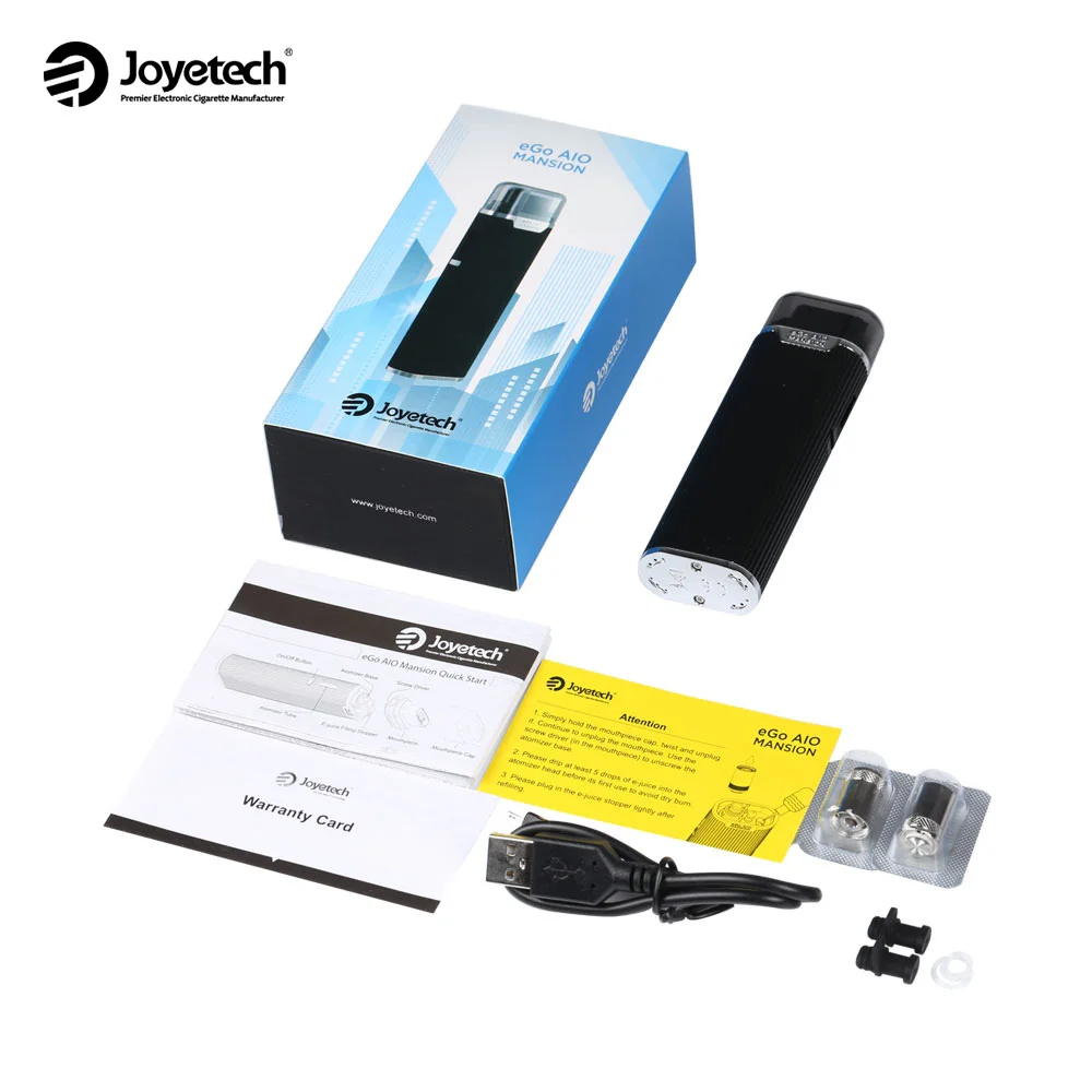 Joyetech eGo AIO Mansion Pod System Kit Vape с 2 мл картриджем работающим от 1300 мА · ч в комплекте 7