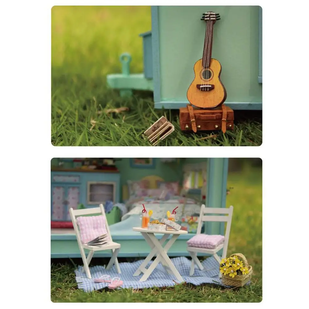 DIY Кукольный дом игрушка ручной работы деревянный кукольный домик мебель набор игрушки миниатюрная кукла дома для детей подарки на день рождения игрушки для принцесс