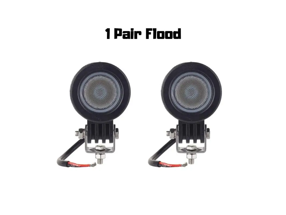 1 pair Flood 1 пара 10W 12-24V Светодиодные фары Ближний/Дальний противотуманная фара ДХО балка для Авто Автомобиля Внедорожника Грузовика Мотоцикла Квадроцикла скутера Лодки Прицепа Нива УАЗ Лада 4х4 Offroad - Цвет: 1 pair Flood