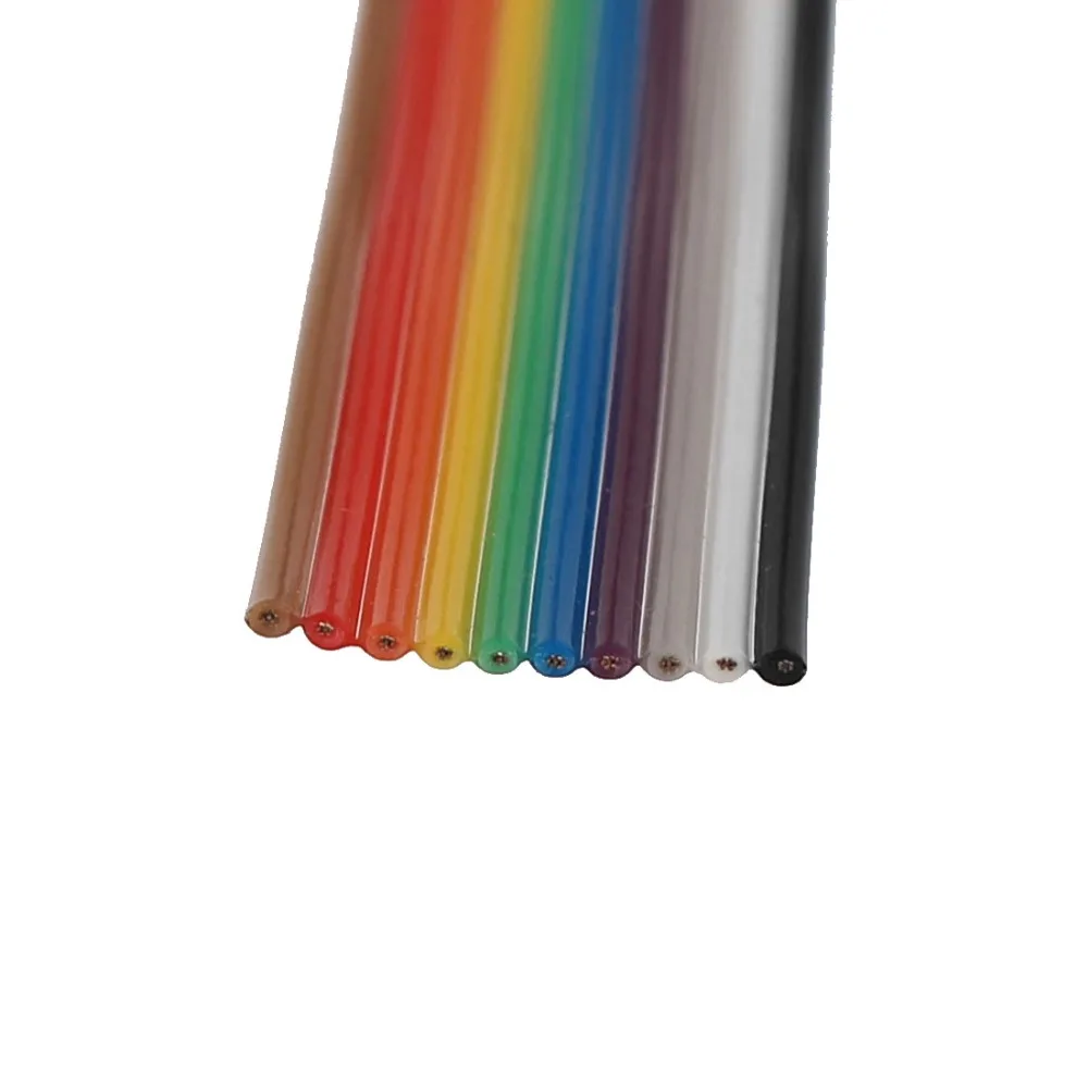 UXCELL 1 9 метра 6.2ft 10 Way pin плоский ленточный кабель IDC провод Радужный проводка