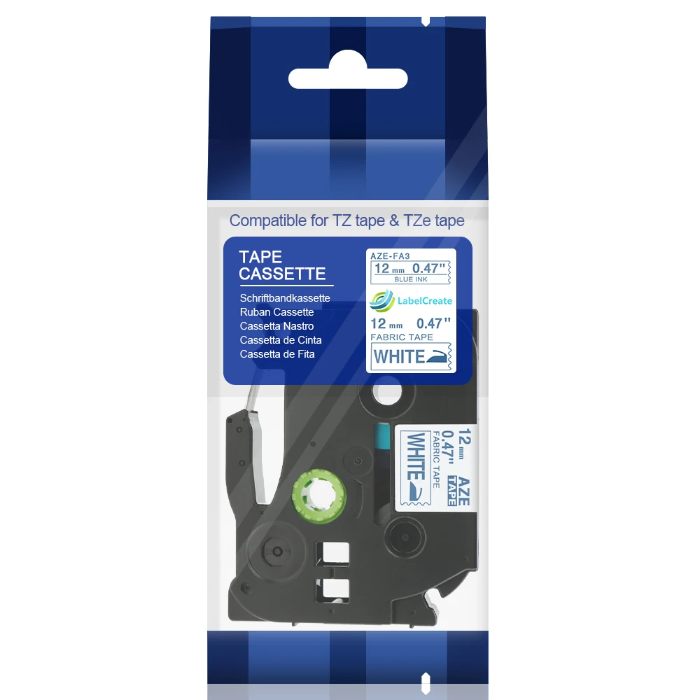 4 Pcs Compatible for Brother P touch 12mm Iron-on Fabric Label Tape TZe-FA3 TZ-FA3 Blue on White Printer Tze | Компьютеры и офис
