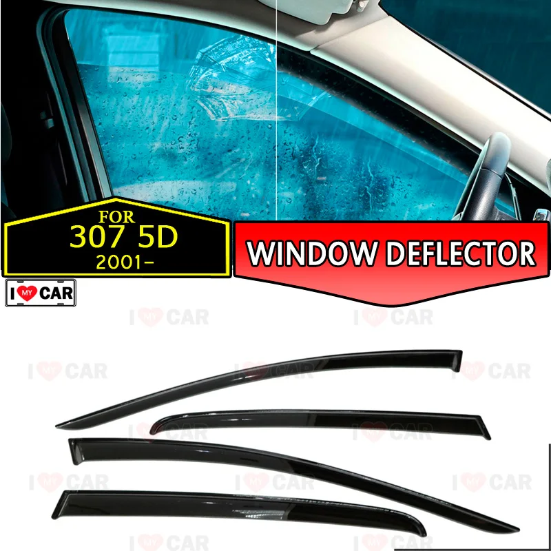 Оконные дефлекторы для Peugeot 307 5D 2001 2011 Автомобильные оконные ветрозащитный