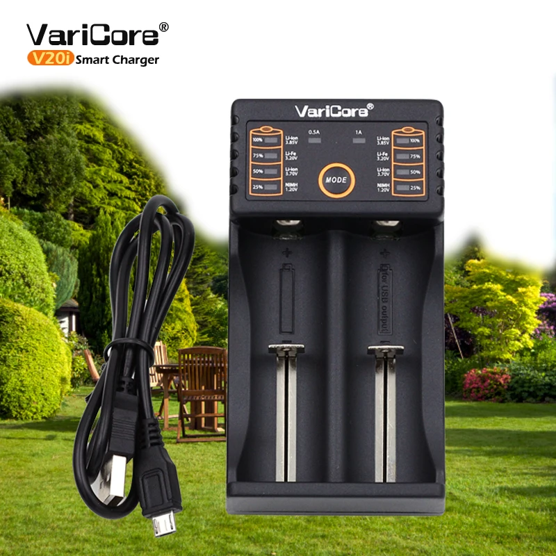 

2022 VariCore V20i U4 18650 1.2V 3.7V 3.2V 3.85V AA/AAA 18350 26650 10440 14500 16340 25500 NiMH lithium battery smart charger