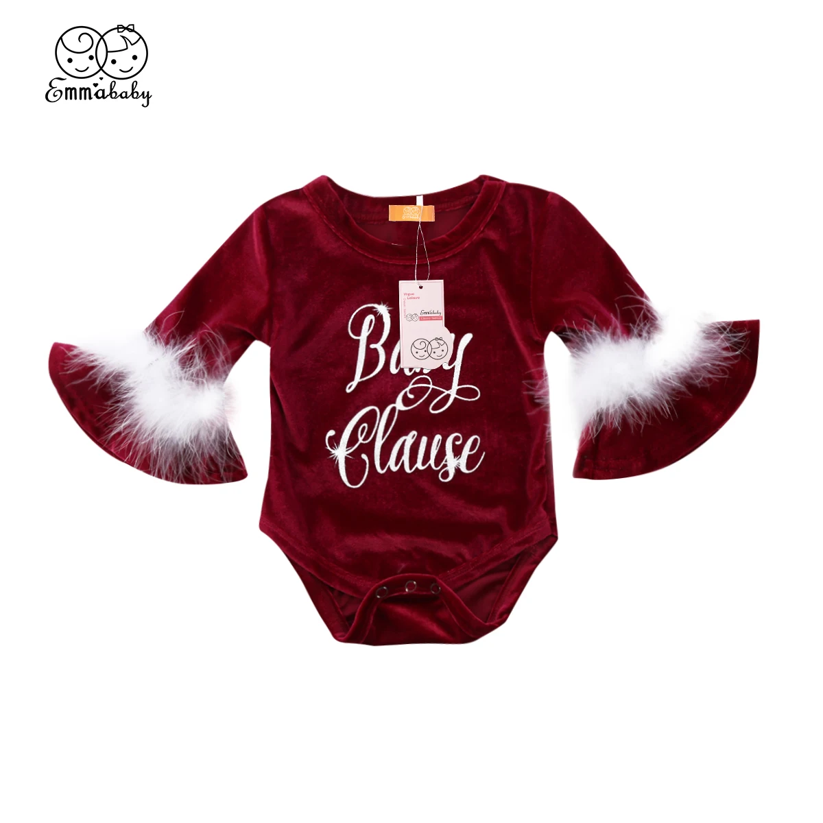 Emmababy новорожденных Рождество Комбинезоны для малышек милый Santa Baby Мороз дети Обувь для девочек Мех животных комбинезон Динамик рукавом комбинезон-участник одним Pieces