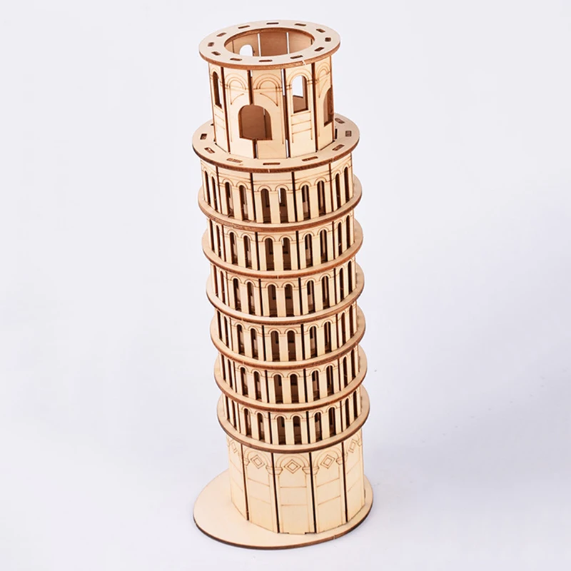 Наклонная башня Пизы набор деревянных моделей 3D diy игрушки для детей взрослых