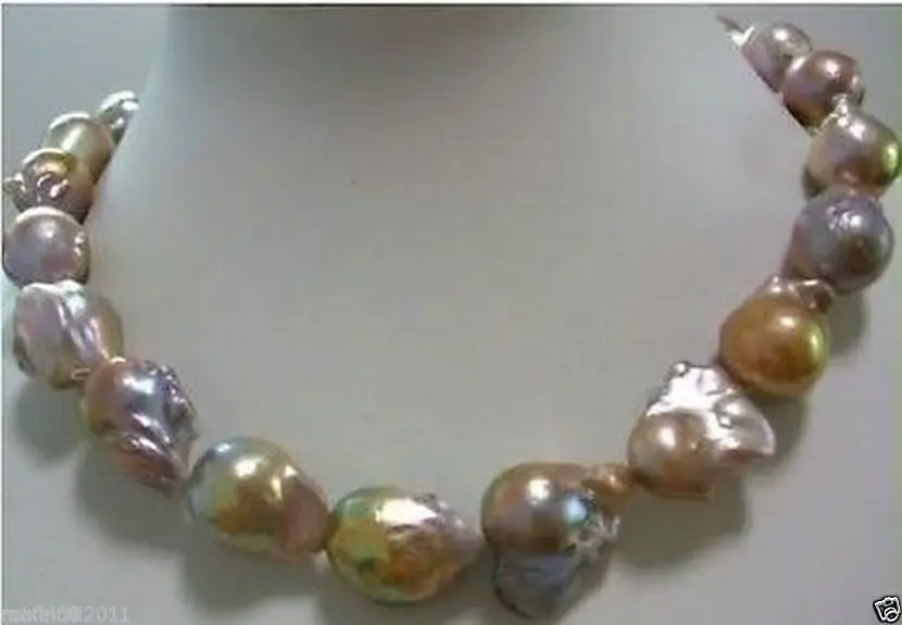 

huge AAA 15-20mm lavender south sea baroque reborn keshi pearl necklace 18 INCH >>>Free shipping