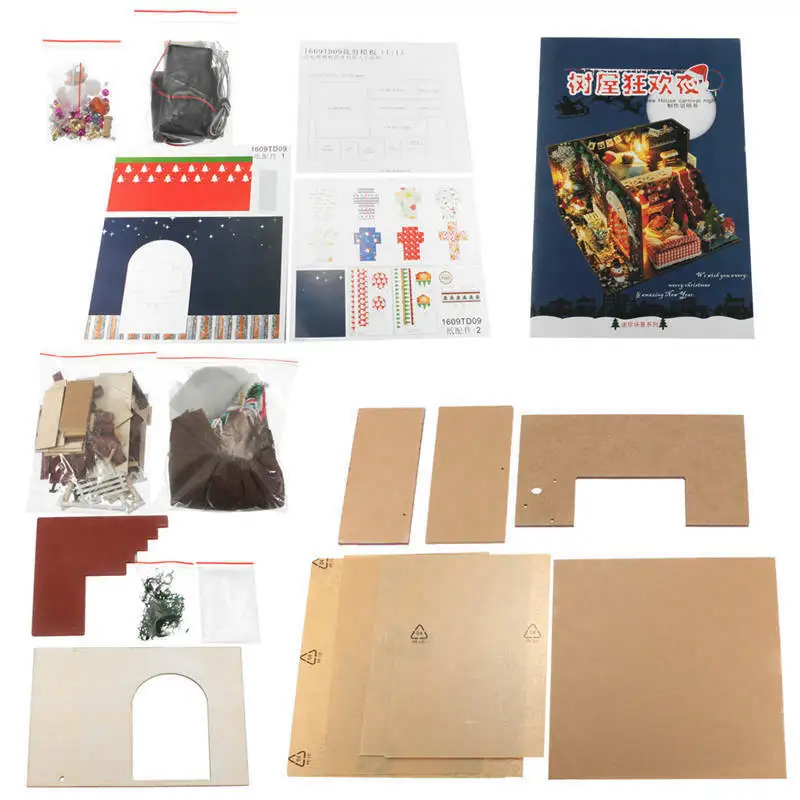 Миниатюрный Рождественский карнавальный ночной кукольный домик DIY Деревянные