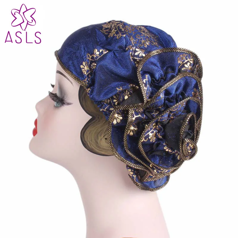 

New Elegant king Flower Turban Chemo Cap Beanie Head Wrap Muslim Scarf for Hair Loss Hijab Hair accessories for Women Turbante