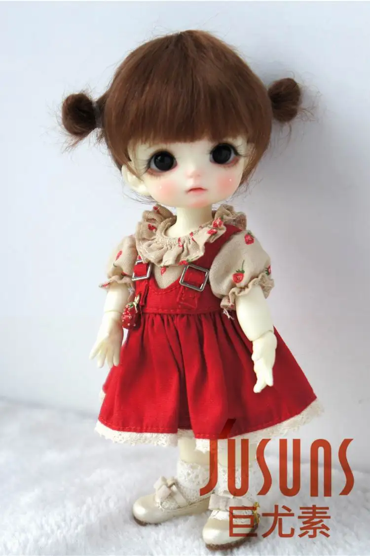 JD415 1/8 1/6 1/4 милые два пони BJD mahair парики Размер 5-6 дюймов 6-7 дюймов 7-8 дюймов кукольные волосы модные кукольные аксессуары - Цвет: 5-6inch Light Brown