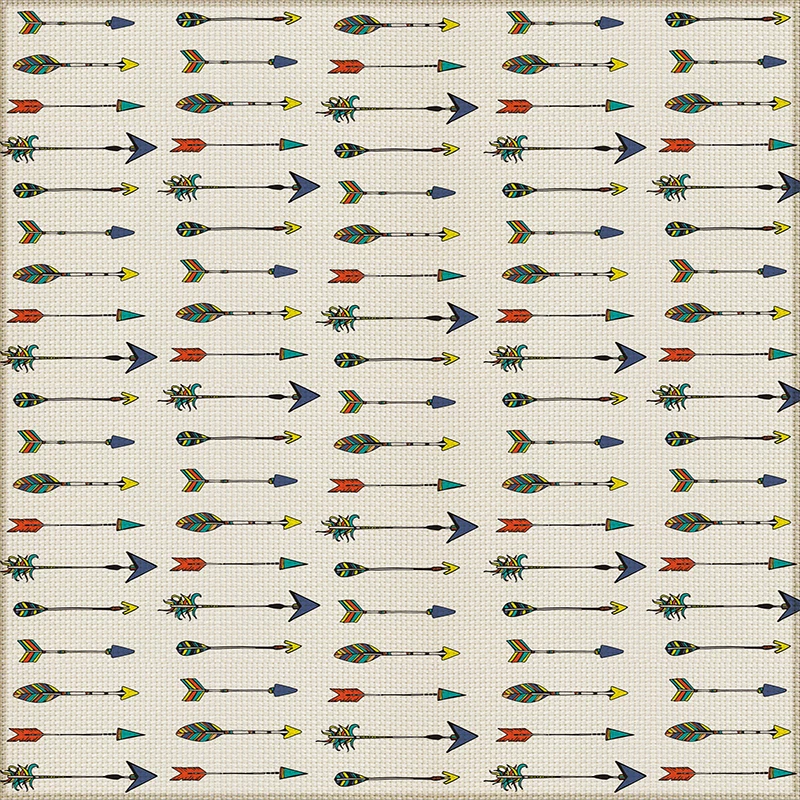 Carpet Color Indian Arrowheads Spears Minimalistic Ornaments Ethnic Tribal Living Room Bedroom Decor Pattern Horizontal White |
