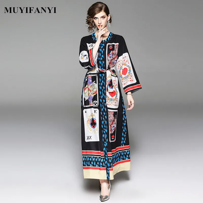 Европейский стиль 2019 Высокое качество Элегантный Винтаж Runway женские платья с