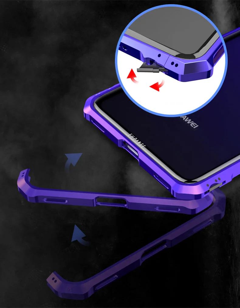 Металлический бампер для huawei mate 20x Pro 20Lite Nove 3i P Smart Plus чехол Прозрачный Роскошный Жесткий прозрачный стеклянный алюминиевый каркас