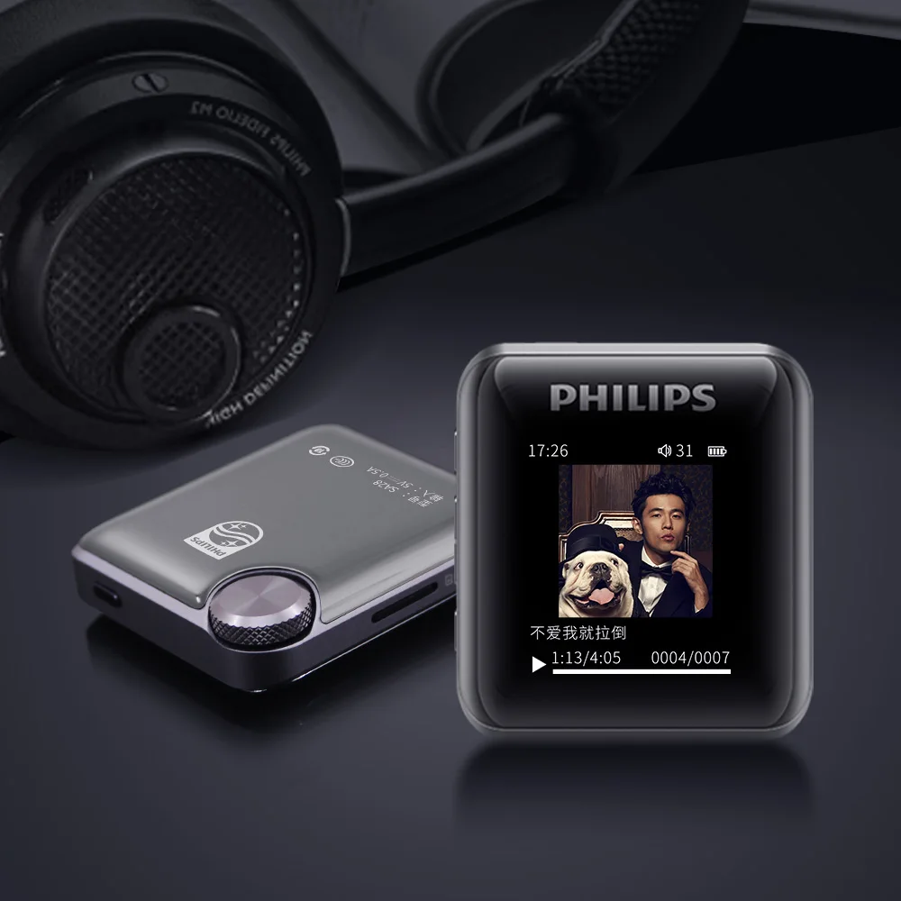 Музыкальный плеер Philips HIFI MP3 128 ГБ внешняя карта DSD256 FLAC запись Type c студенческий