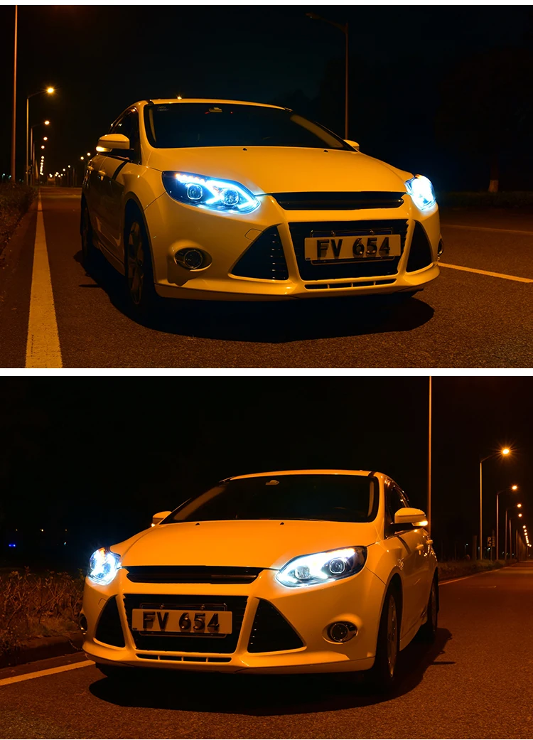 Автомобильный стильный головной светильник s для Ford Focus 2012- светодиодный головной светильник для фокусировки Головной фонарь светодиодный дневной ходовой светильник светодиодный DRL Bi-Xenon HID