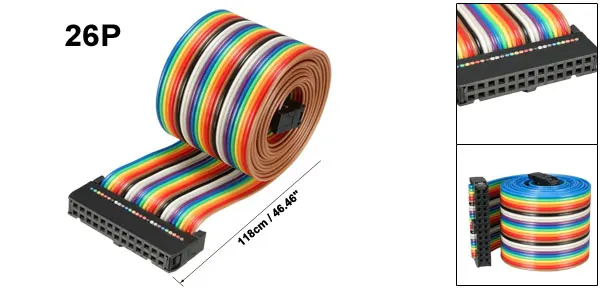 118cm Uxcell 1 шт. 26 контактов цвет радуги 43 см 48 см 118 см 128 см длина 2,54 мм Шаг Гибкая Плоская Лента перемычка Кабель внутренняя проводка - Цвет: 118cm