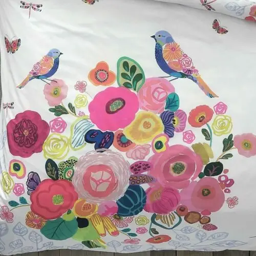 Цветочный полный двойной 100% хлопок постельные принадлежности пододеяльник