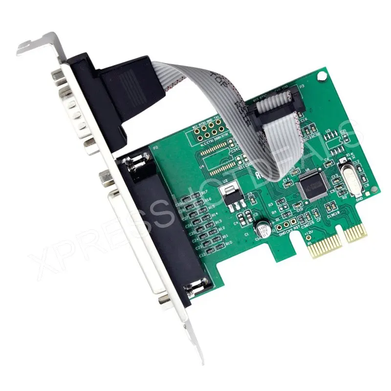 Адаптер порта LPT для параллельного принтера PCI E Express Serial COM DB9 RS 232 + DB25|lpt port adapter|pci