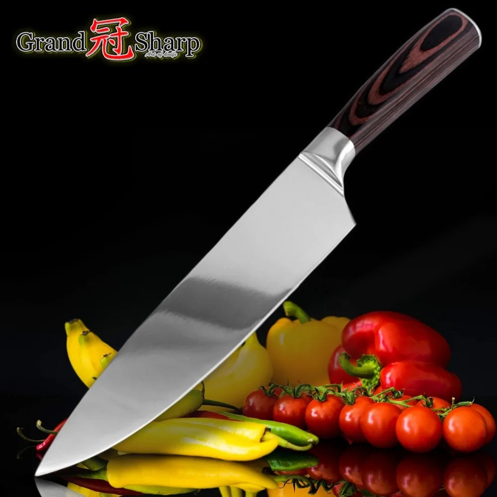 Высококачественный нож шеф повара GRANDSHARP 8 дюймов японский кухонный из