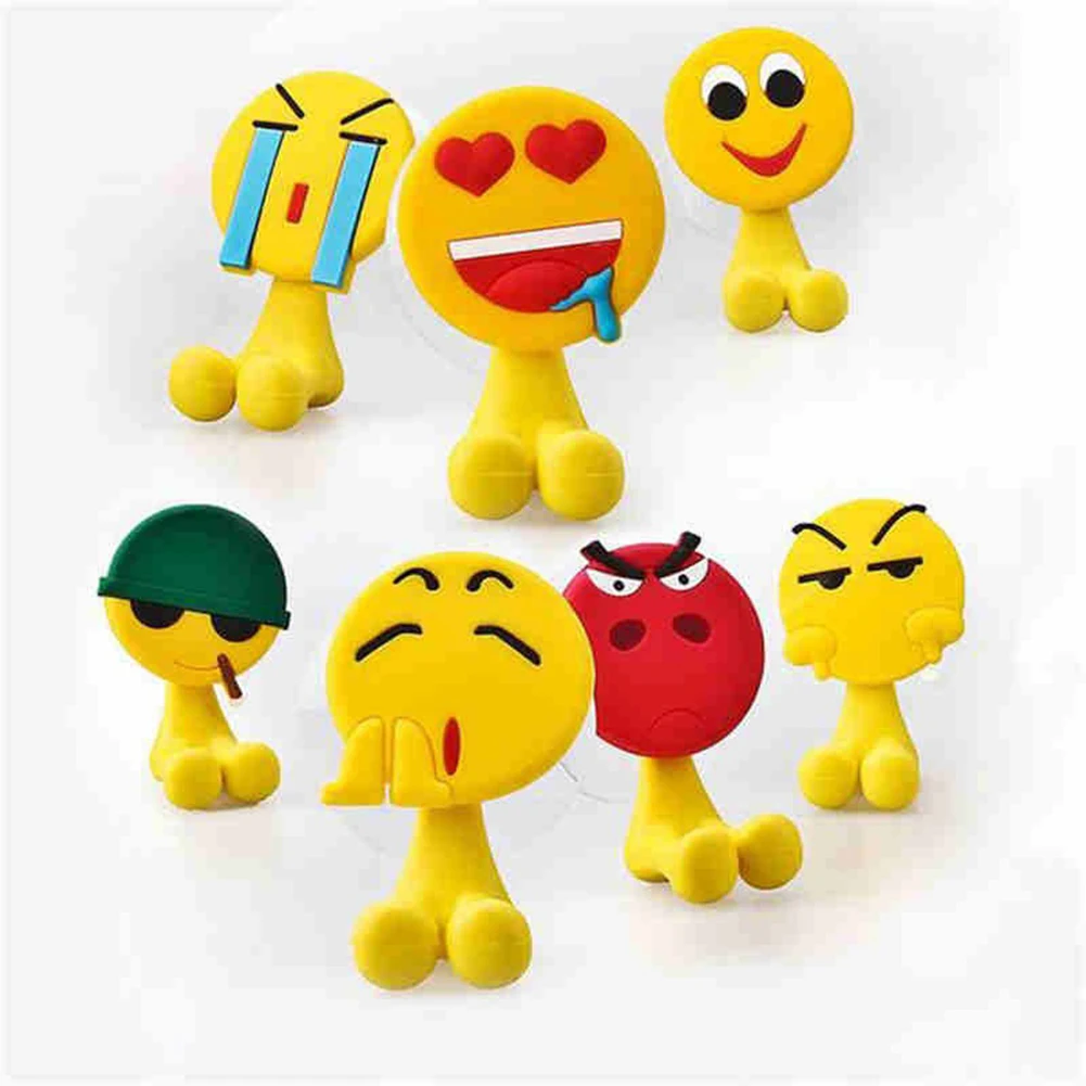 Милый мультфильм emoji выражение присоски Зубная щётка держатель настенный