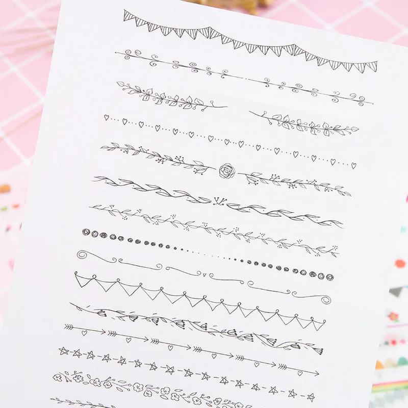 

5PCS Creative New Lovely Segmenting Line Diary Decorative Planner Stickers DIY Diary Scrapbooking Phone Index Seal Stickers