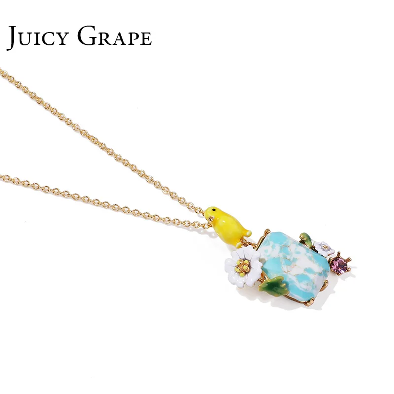 Yellow Bird Natural Stone Inlay Flower Necklace Gifts Fashion Jewelry For Women | Украшения и аксессуары