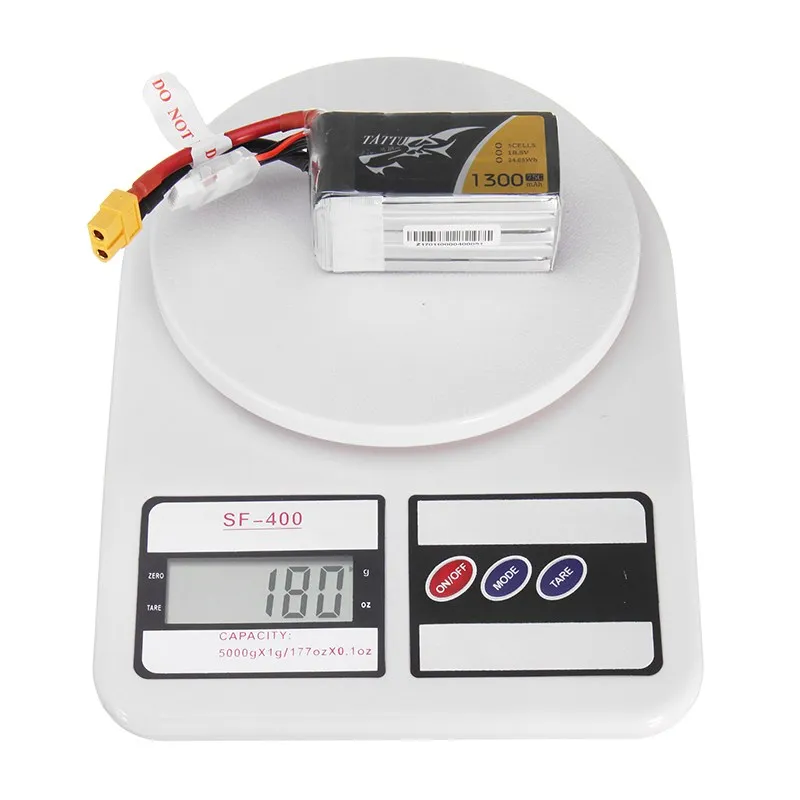 TATTU 18 5 V 1300mAh 75C 24.05Wh 5S XT60 разъем Lipo батарея для RC FPV гоночная камера Дрон запасные