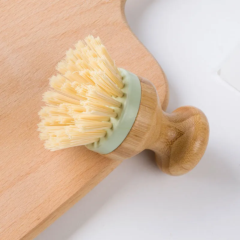 Cleaning Bowl with Bamboo Handle Palm Brush Kitchen Non-stick Skillet Oil Pot Dish 2PCS | Дом и сад
