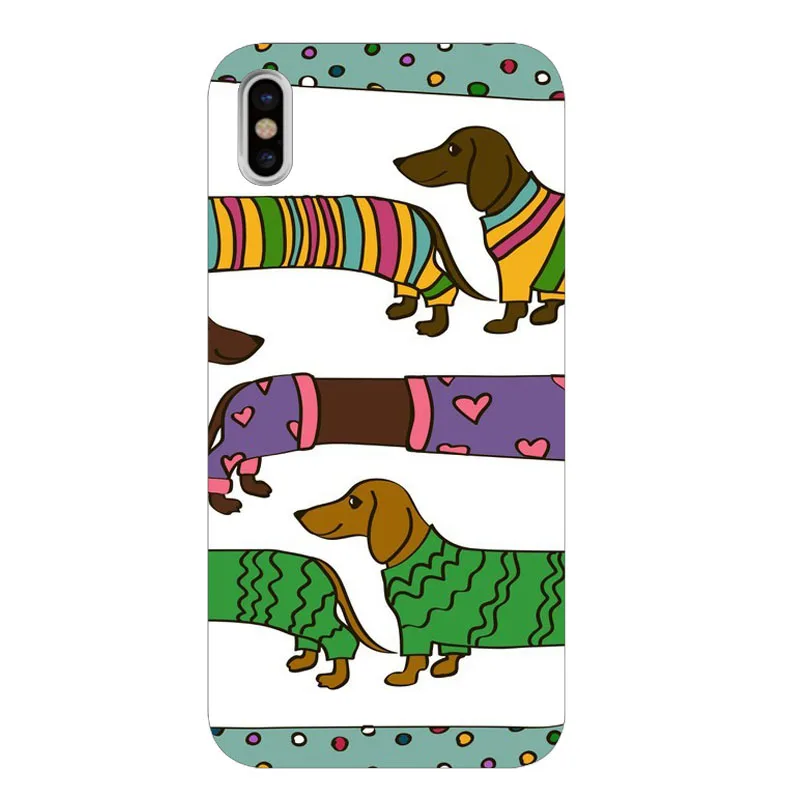 Милый мультфильм такса собака Мягкий силиконовый чехол для телефона iPhone 5 11 11PRO MAX