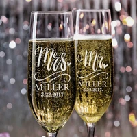 personalized mr and mrs wedding champagne fluteswedding wine glasses for bride and groomcups for party decorgift for couple